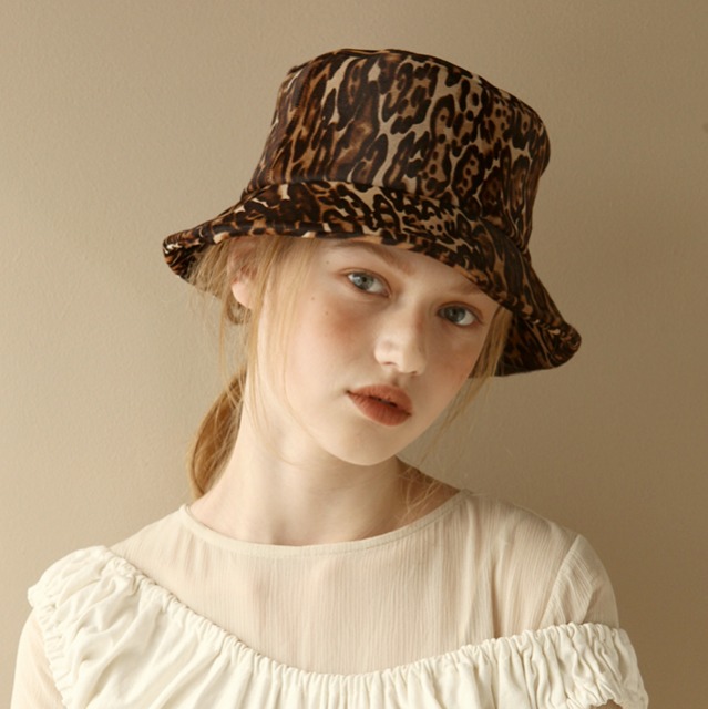 Leopard bucket hat - Calf hair