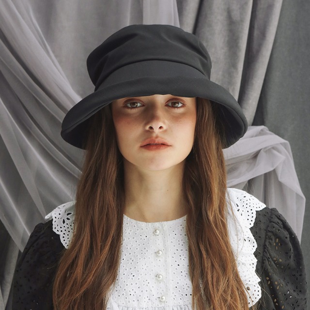 Grace draping hat -Black