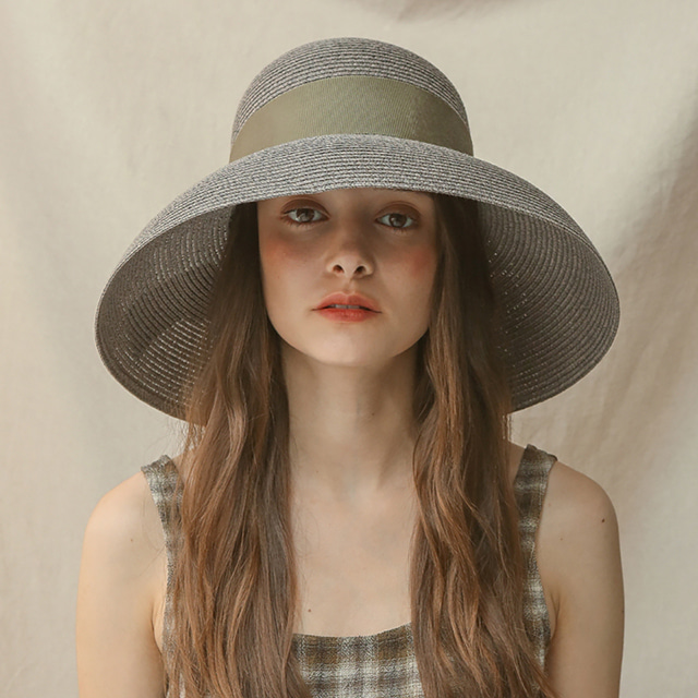 Audrey wide hat – warm grey