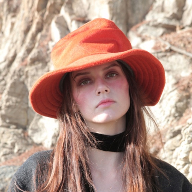 Red orange mountain hat