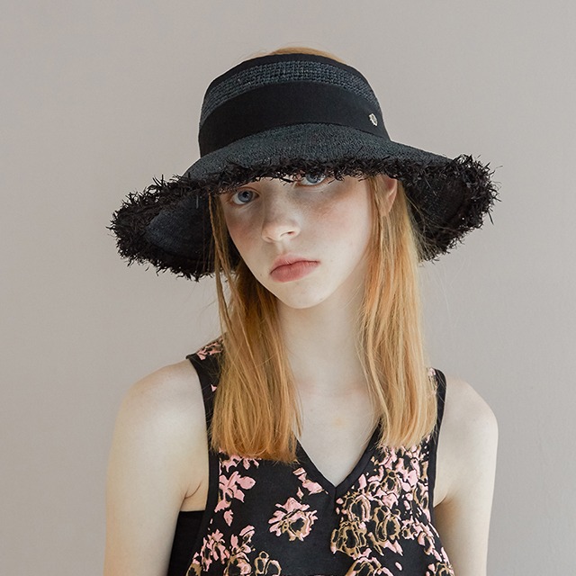 Wide Sun visor hat-Black