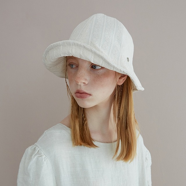 Tulip hat - Embroidery ivory
