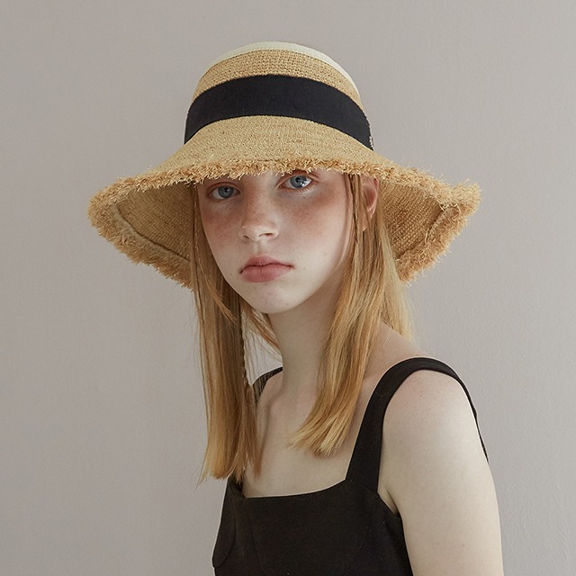 Wide Sun visor hat-Beige