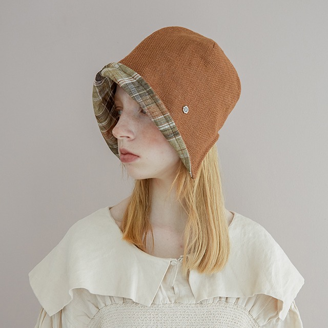 Banding bonnet beanie – Orange brown