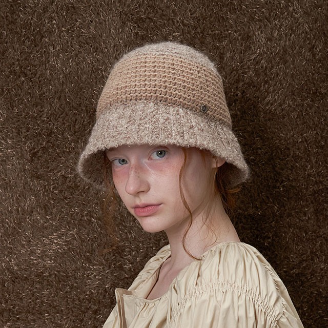 Knitting Bucket Hat - Beige